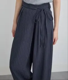 CHAN ME ラップタックオーバーワイドスラックス