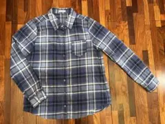 【特価】COLZA ネイビー系ネルチェック 長袖シャツ L