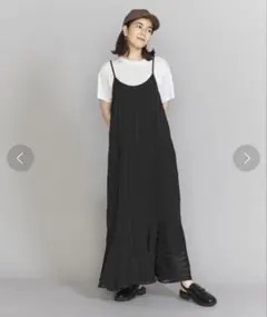 ストライプ×チェック キャミワンピ-ウォッシャブル-