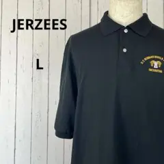 JERZEES☆半袖　ポロシャツ　胸元刺繍　ハーフボタン　L　夏　メンズ