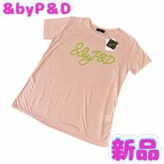 【新品】アンドバイピーアンドディー　Tシャツ　ピンク　ストーン　大きい