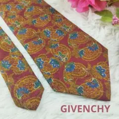 GIVENCHY GENTLEMAN ジバンシー ネクタイ レッド 花柄 伊製