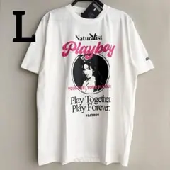 新品　メンズ　プレイボーイ　バニーガール　Tシャツ　白　綿100% コットン　L