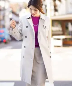 新品タグ付き a.v.v 【撥水】ライナー付きトレンチコート ライトグレー