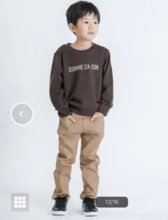 COMME CA ISM 裏起毛ストレッチロングパンツ ブラック
