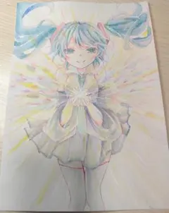 初音ミク ファンアート アナログ イラスト 原画