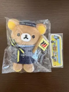 미개봉 ・ 비매품 리락쿠마 ×はとバス ぬいぐるみキーホルダーとシート