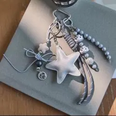 じゃらじゃらキーホルダー バッグチャーム キーチャーム　星　カラビナ