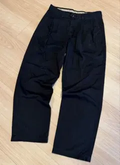DOCKERS ドッカーズ ツータックリネンスラックス ブラック W38×L30