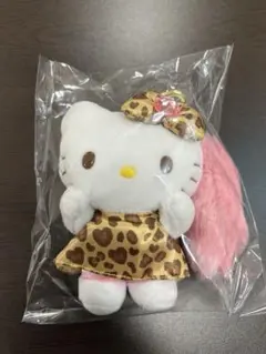 ハローキティ シッポ付きマスコットキーホルダー　GOGOギャル　ヒョウ柄