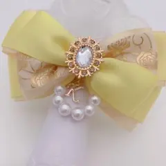 キンブレリボン ペンライトリボン 薔薇柄 コロン 黄色 ★ハンドメイド
