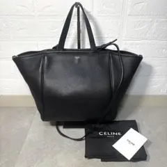 CELINE(旧ロゴ) セリーヌ バーティカルカバ スモール バッグ 黒 - メルカリ