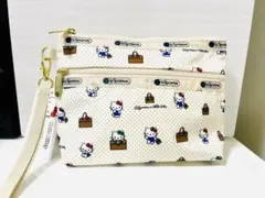 レスポートサック　サンリオ　キティ　 2段ポーチ　ホワイト