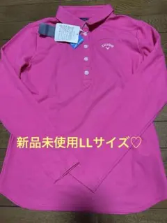 Callaway レディース ゴルフポロシャツ LL ピンク新品未使用タグ付