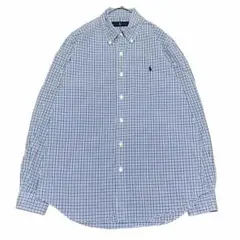 ラルフローレン BD長袖シャツ チェック ポニー刺繍 US古着 w13 L相当