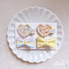 夏におすすめの4点セット ベビー 赤ちゃん キッズ ヘアクリップ ヘアピン