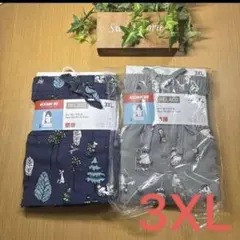 新品未使用　3XL ユニクロ　ムーミンリラコ　ネイビー&グレー　ステテコ