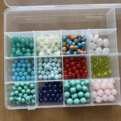 多色丸形ビーズ12種類セット　ハンドメイド