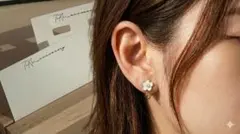 ミニデイジーイヤリング　ホワイト