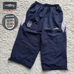 90s 00s アンブロ 7分丈パンツ イングランド代表 サッカー 紺 XL