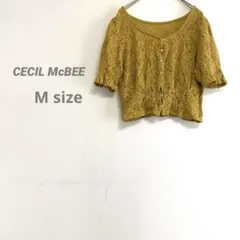 【セシルマクビー】レディース 総レースボレロ 透明おしゃれボタン M 可愛い