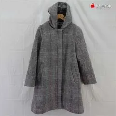 GLOBAL WORK 2WAY フード コート チェック柄 レディース M