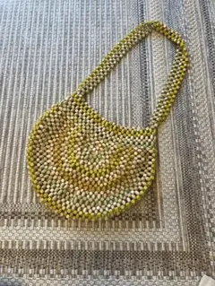 ZARA ビーズショルダーバッグ 円形　美品