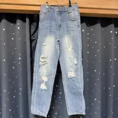 ダメージ加工 デニムパンツ Mサイズ