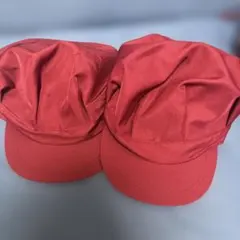 衛星キャップ　2枚セット レッド 無地のサムネイル