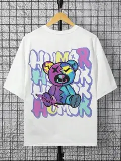 SHEIN カートゥーン・ドゥードゥル・テディベアー柄・半袖Tシャツ　9Yのサムネイル