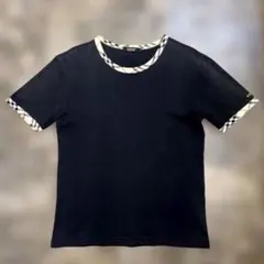 BURBERRY BLACK LABEL ノバチェック トリムTシャツ黒2(M)のサムネイル
