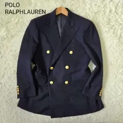 極美品 ラルフローレン 紺ブレ ダブル 金ボタン 濃紺 A5 M相当