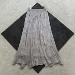 グローバルワーク【F】グレー系 シャイニーワッシャー ロングスカート 薄手 春夏