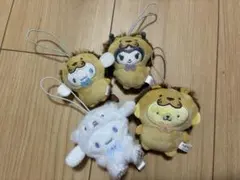 サンリオ ぬいぐるみマスコット 4個セット ポムポムプリン クロミ　シナモン