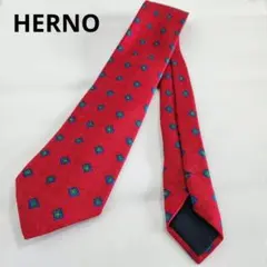 HERNO ヘルノ 小紋柄 総柄 ネクタイ 高級 ビジネス シルク イタリア製
