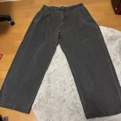 ダークグレーデニム ワイドパンツ