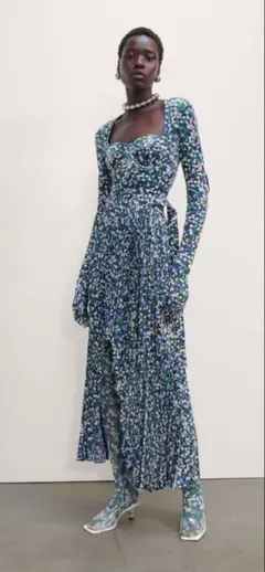 rokh h&m フローラルプリントプリーツスカート