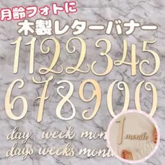 木製レターバナー 20個セット 百日祝い 月齢フォト ニューボーンフォト 数字