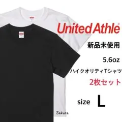 ユナイテッドアスレ 新品未使用 5.6oz Tシャツ 白 黒 2枚セット L