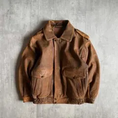 【90s vintage】A-2 フライトジャケット　レザーブルゾン　本革　短丈