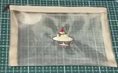 メッシュミニポーチ 喫茶モチーフ プリン
