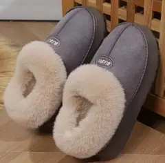 ムートンブーツ グレー 灰色 24.0cm〜24.5cm