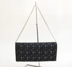 1回使用　フォーマルバッグ　ビジュー飾りがキレイな３WAYバッグ　黒　パーティー