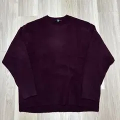 UNIQLO バーガンディ クルーネック セーター