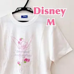 【訳アリ未使用】ディズニー ティンカーベル 半袖Tシャツ M 綿100 白