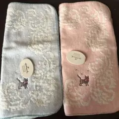 【期間限定】Hallmark 猫刺繍 ピンクタオルハンカチ