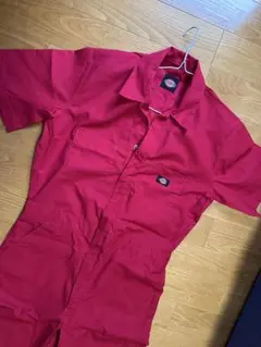 Dickies 半袖オーバーオール レッド