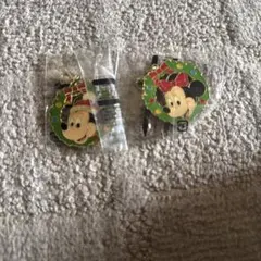 ミッキー・ミニー クリスマスリース キーホルダー