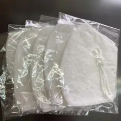 ★ハンドメイドマスク　花柄　ホワイト 　　 　大人用　　5枚セット★