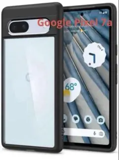 Google Pixel 7A ケース クリア ワイヤレス充電対応 黒 ブラック